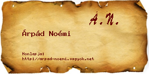 Árpád Noémi névjegykártya